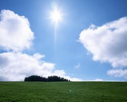 Sun shining through clouds