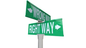 Right vs Wrong Way - Two-Way Street Sign
