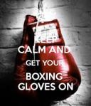 boxing gloves on